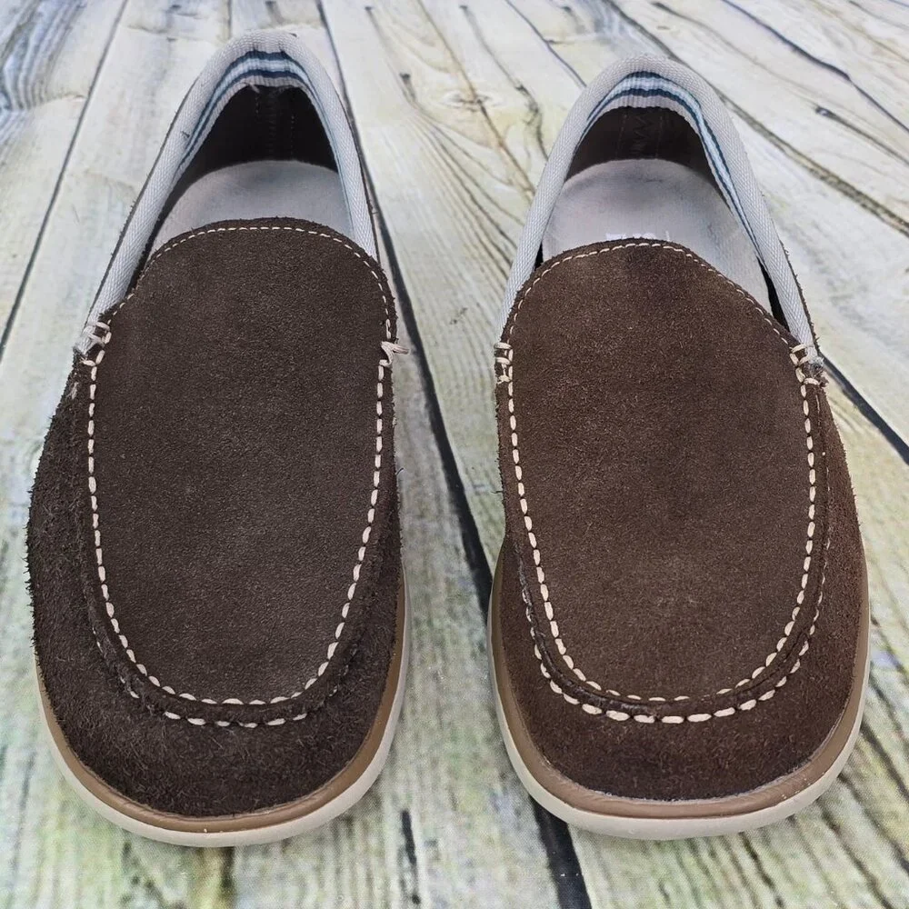 Sebago Docksides Loafers Men 8M Dark Brown Suede Slip-On Casual Boat Shoes